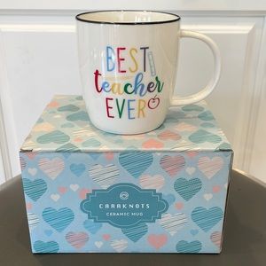 New CARAKNOTS “Best Teacher Ever” Colorful Ceramic Coffee Mug, 13-Ounce